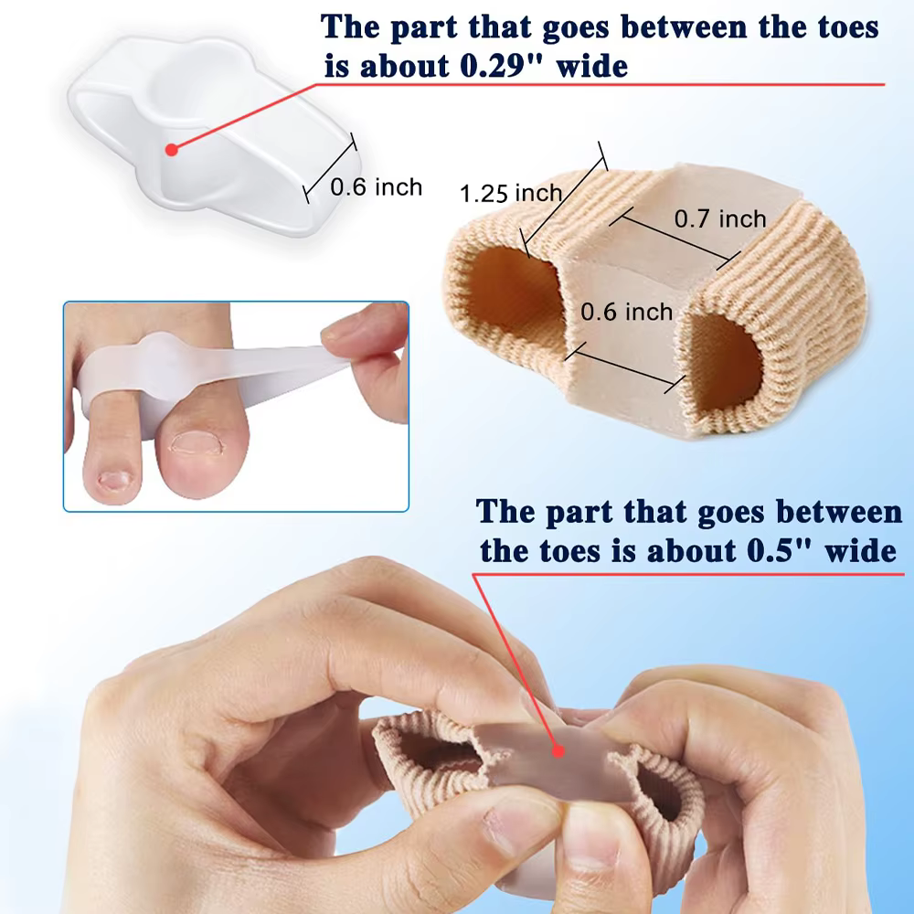 Séparateur d'orteils, correcteur d'oignon Hallux Valgus, orthèses, ajusteur de pouce, pédicure, lisseur de pieds, 2 paires
