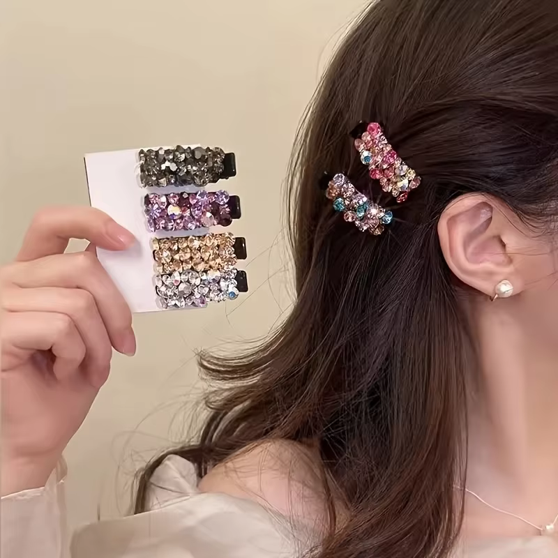 Pinces à cheveux élégantes en strass pour femmes