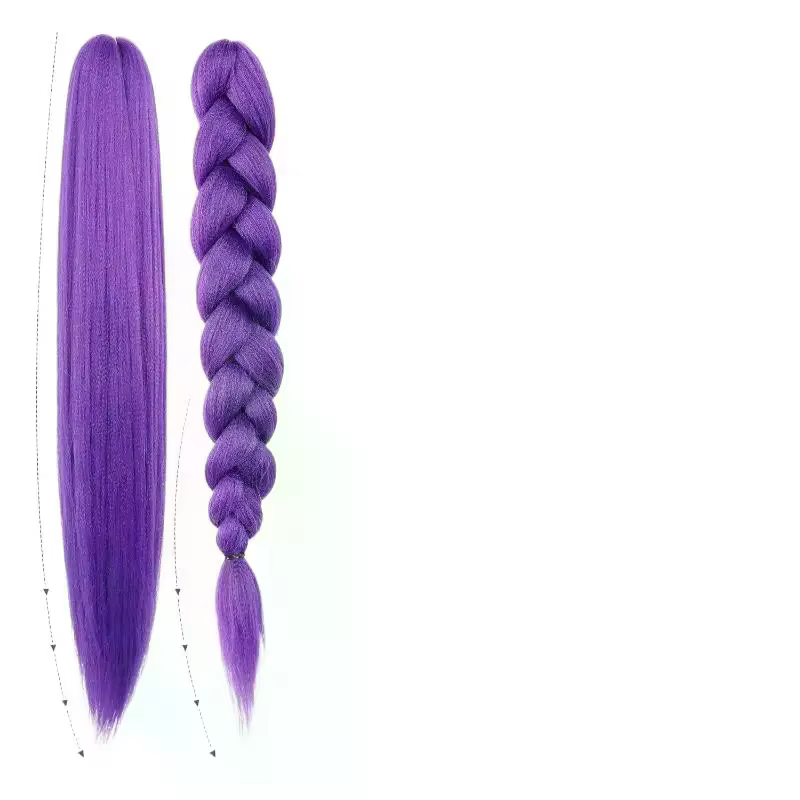 Perruque de Cosplay KPOP Rumi longue tressée violette
