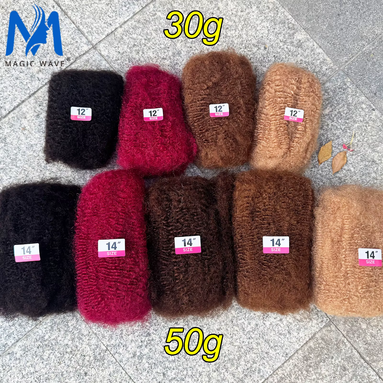 Afro crépus bouclés 4C Extension de cheveux humains 30g 50 g/paquet sans trame brésilien Remy en vrac pour Locs Micro