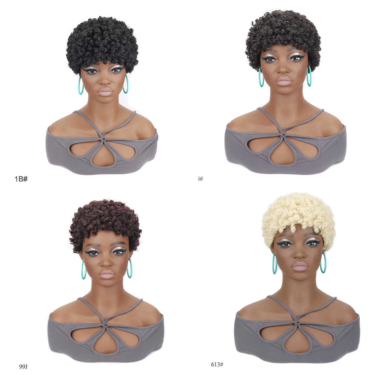 Perruques courtes afro bouclées pour femmes
