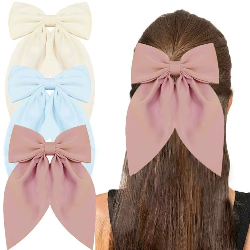 Pince à cheveux en ruban à nœud élégant pour filles