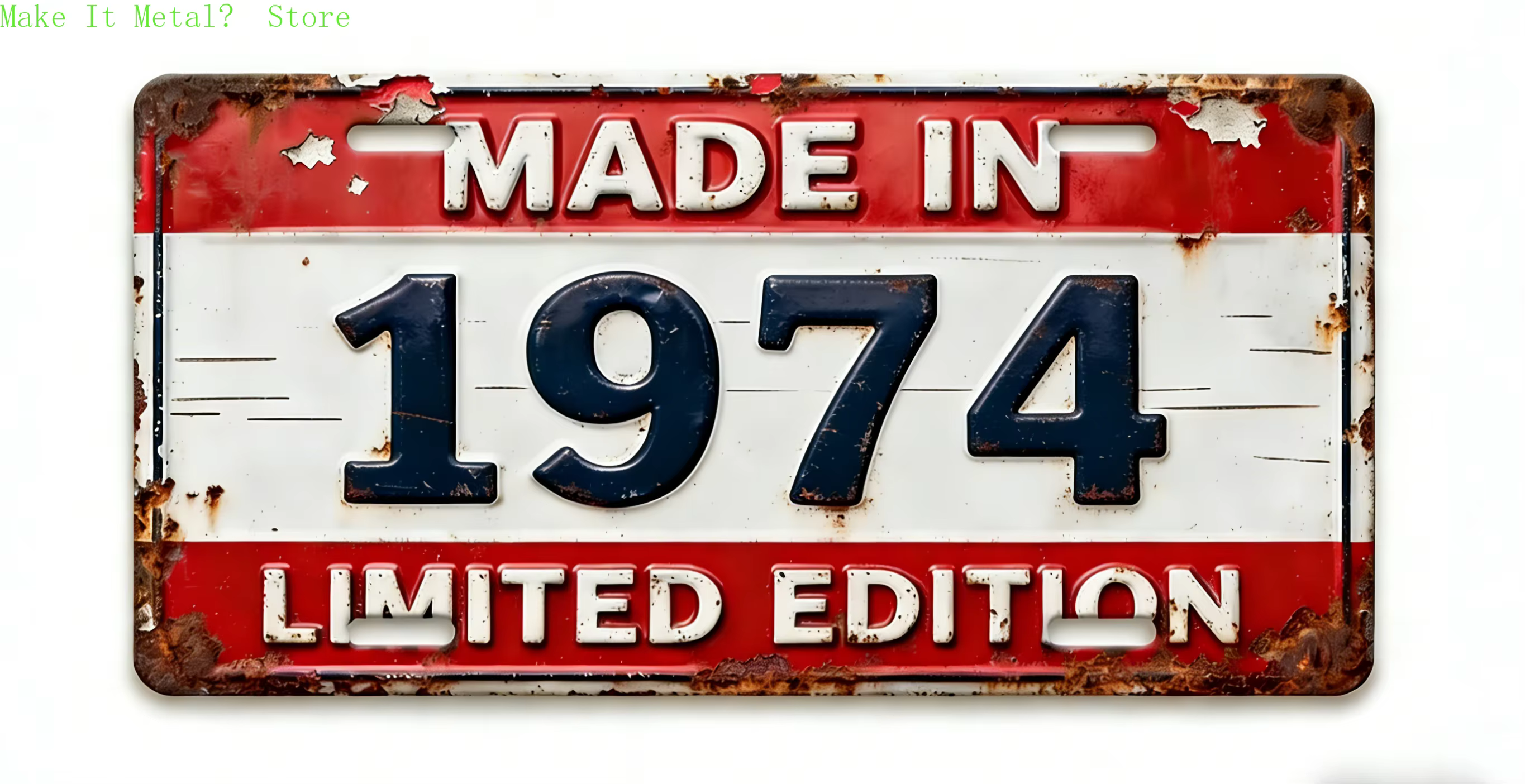Plaque d'immatriculation vintage en métal, édition limitée, fabriquée en 1970