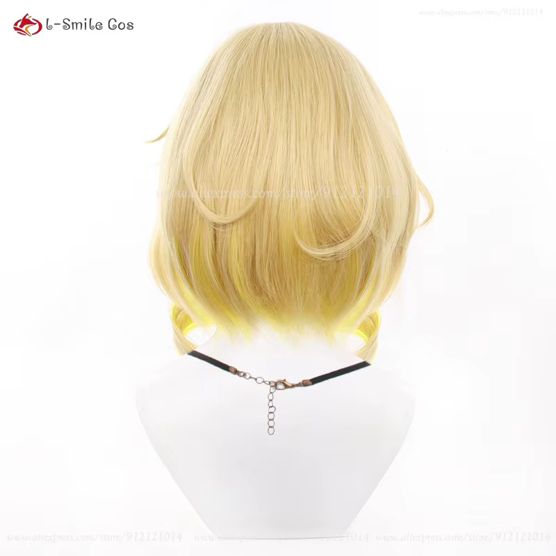 Hbackpack Aglaea-Perruque de Cosplay Jaune Dégradé Or