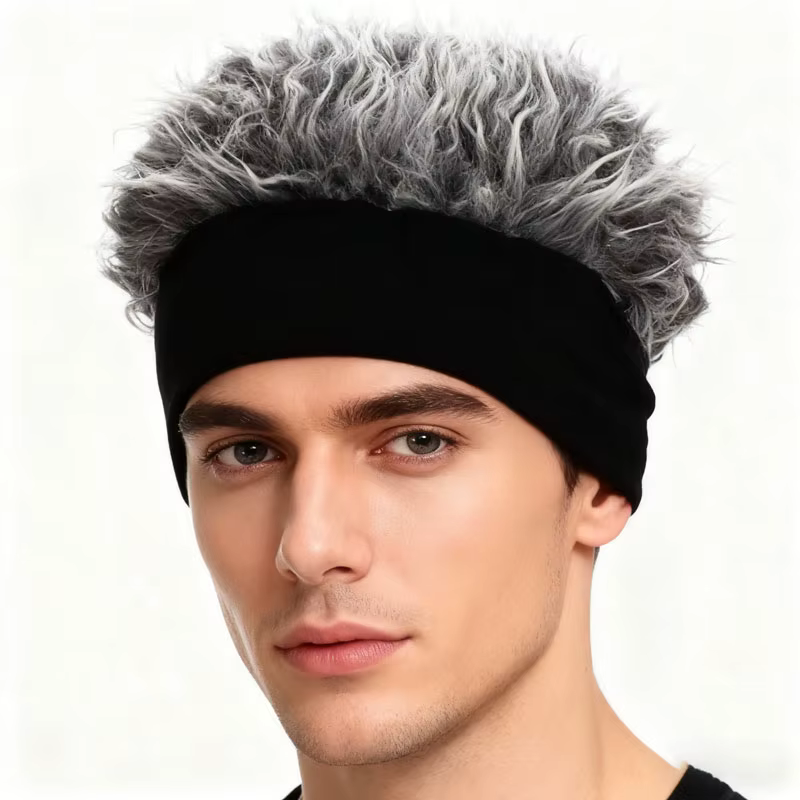 Chapeau de perruque polyvalent à la mode avec cheveux réalistes