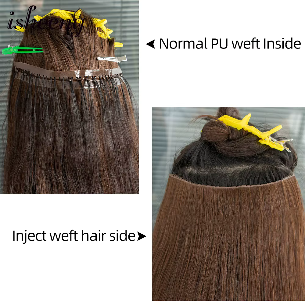 Extensions de cheveux humains de trame de trou Invisible 12 "-24" double onglet