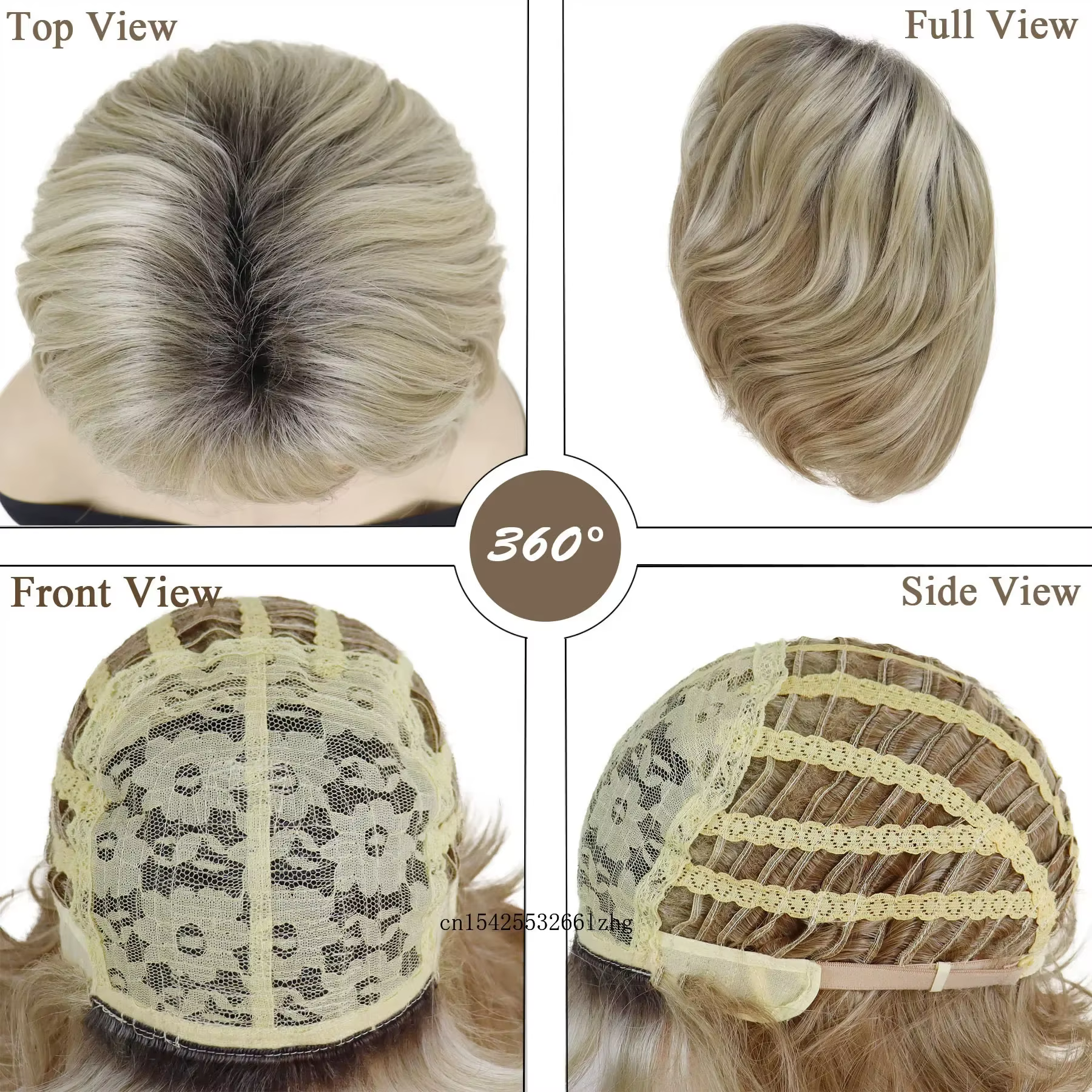 GNIMEGIL synthétique naturel faux cheveux court Bob maman perruques pour femmes couleur Blonde décontracté perruque