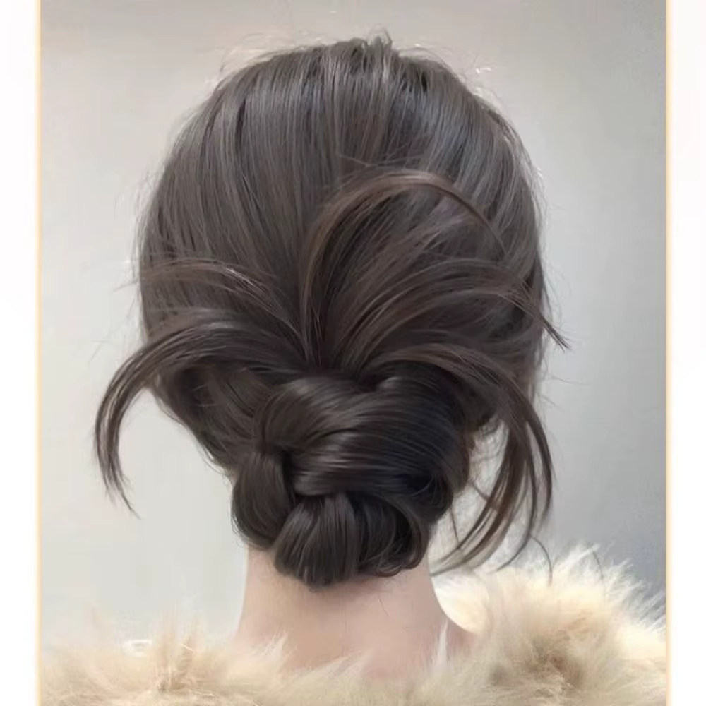 Nouveau cheveux synthétiques chignon griffe pince moelleux naturel noir