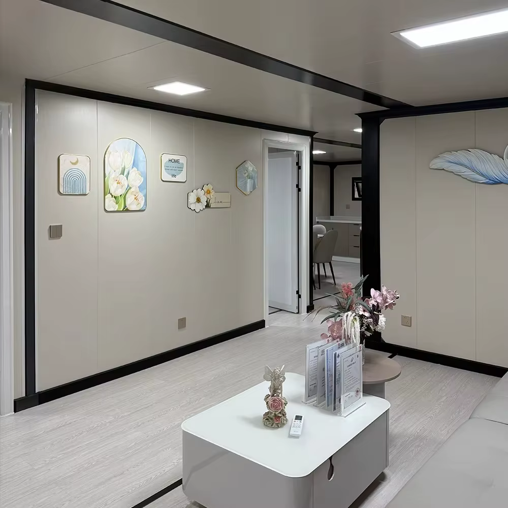 Maison préfabriquée personnalisée prête à l'emploi à 3 chambres, maisons modulaires préfabriquées, maison conteneur extensible, mini-maisons