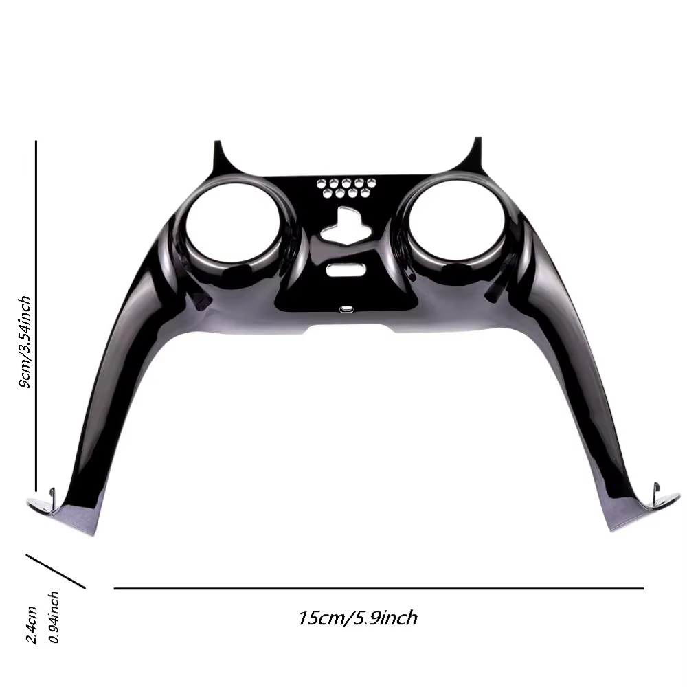 Coque de manette de remplacement chromée noire brillante DIY pour PS5, plaques personnalisées compatibles avec la mise à niveau pour PS5 Slim