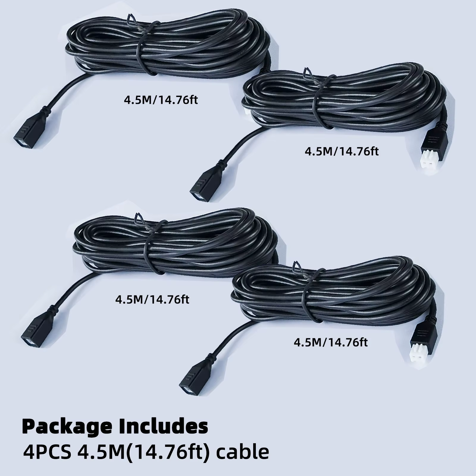 Câble d'extension pour capteurs de stationnement, 4 pièces, cordon Parktronic à 2 broches pour capteur de stationnement de recul de voiture, Radar de secours, Extension étanche