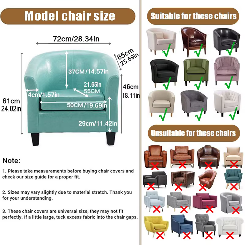 1 ensemble housse de fauteuil de baignoire en velours extensible