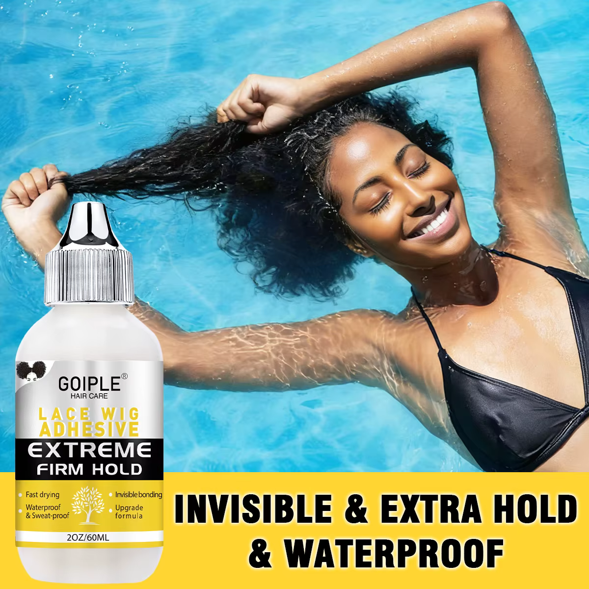 Kit d'installation de perruques Goiple 6 pièces avec colle pour dentelle et spray de fusion
