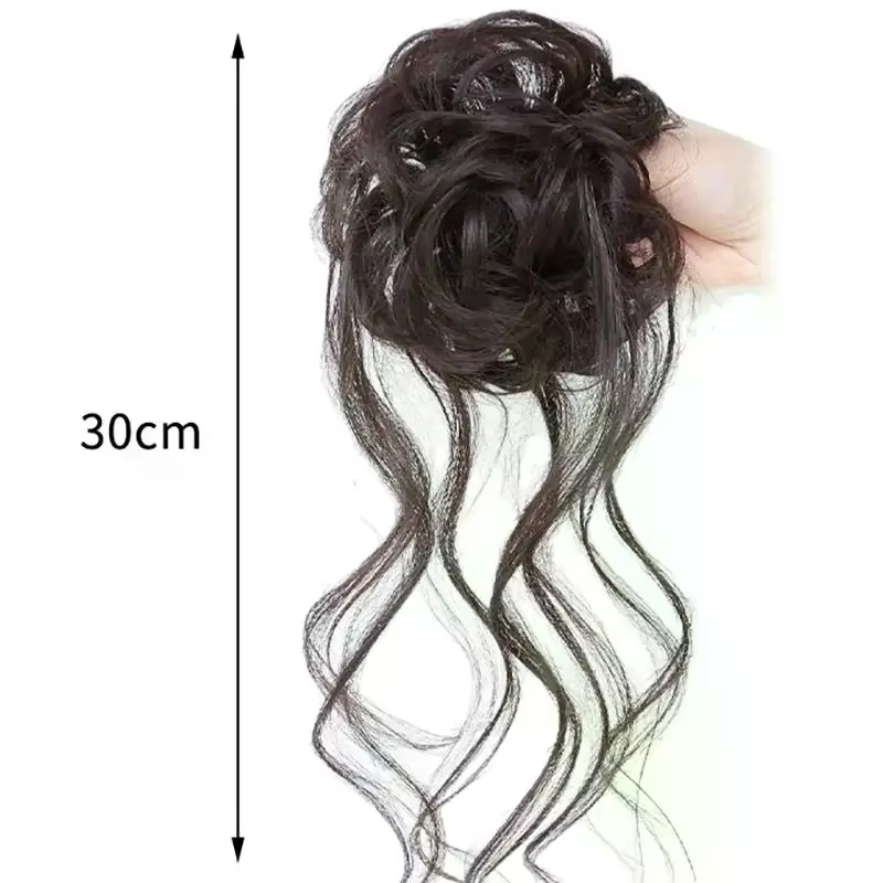 Chignon synthétique élégant et bouclé avec élastique, extension de cheveux volumineuse pour usage quotidien et occasions spéciales