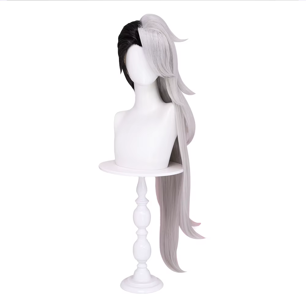 Loona perruque Anime Cosplay dokidoki femmes 90 cm de Long argent-gris noir cheveux