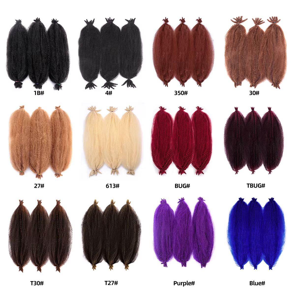 Afro printemps torsion Crochet cheveux pré-séparés Marley tresses Extensions