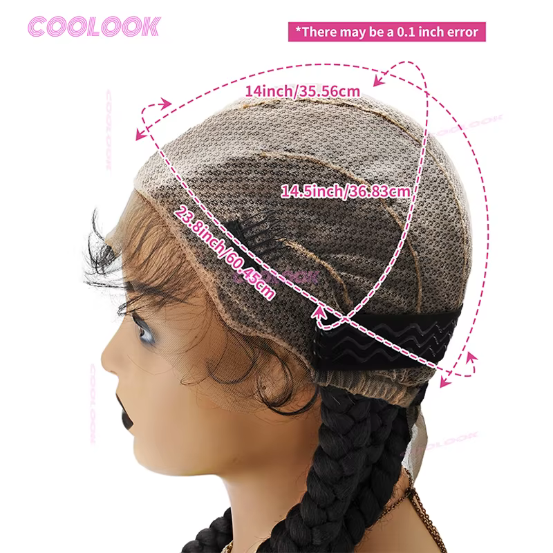 Perruque synthétique tressée style cornrow