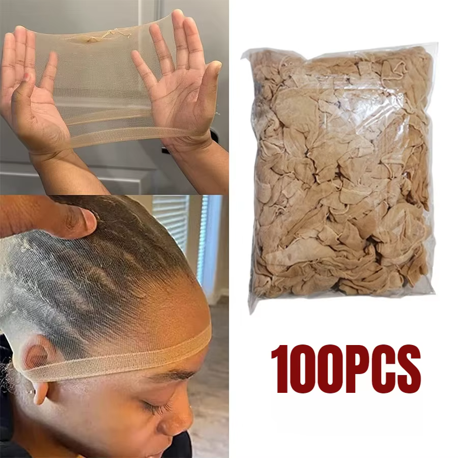 100 pièces HD bonnet de perruque haute qualité Transparent HD filets à cheveux tissage Nylon extensible dentelle avant