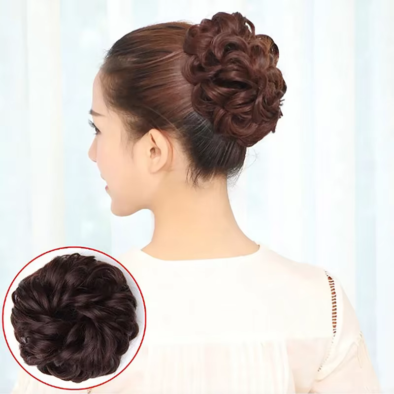 Chignon synthétique perruque dames queue de cheval Extension de cheveux Scrunchie élastique vague bouclés postiches