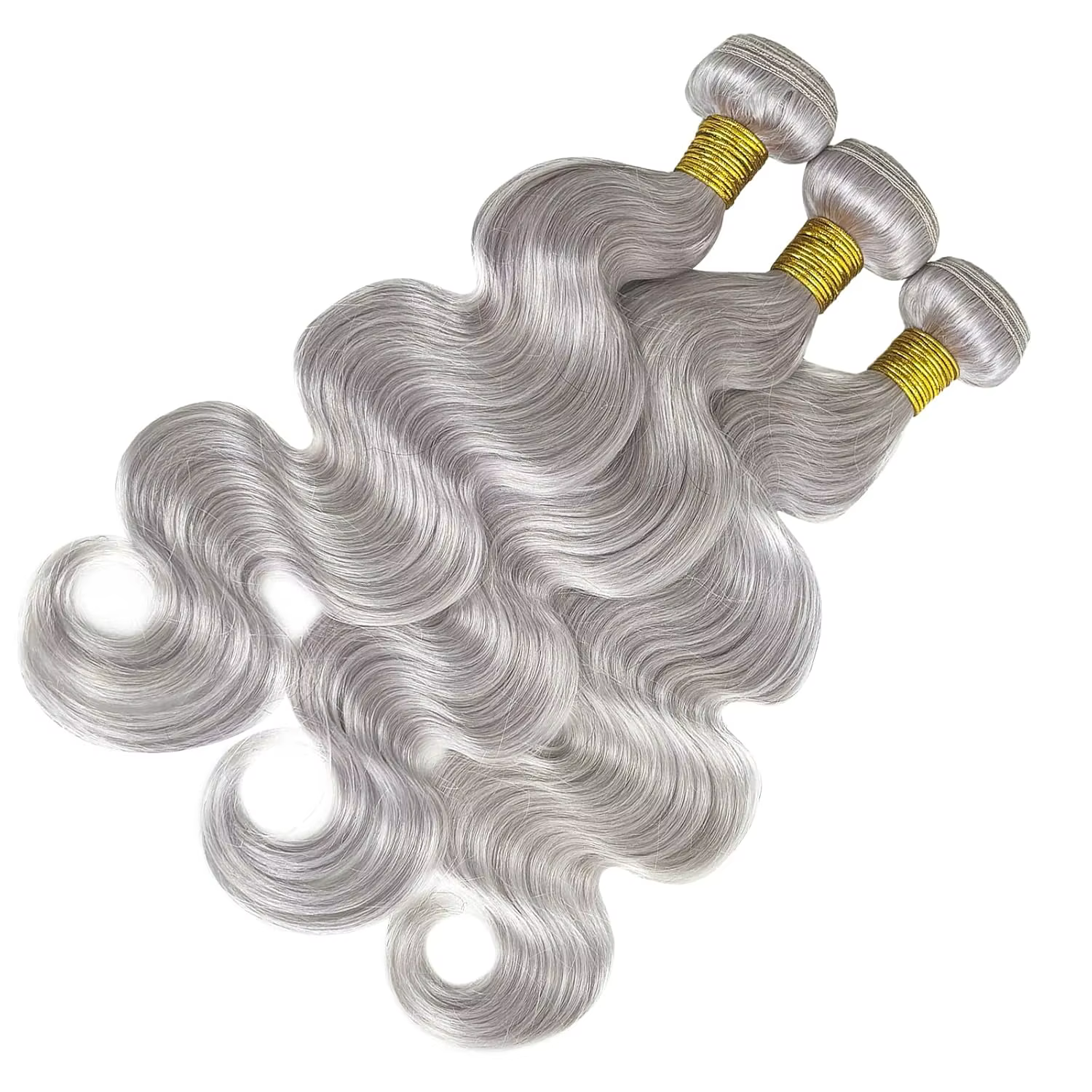 Tissage en lot 100% naturel Body Wave gris argenté