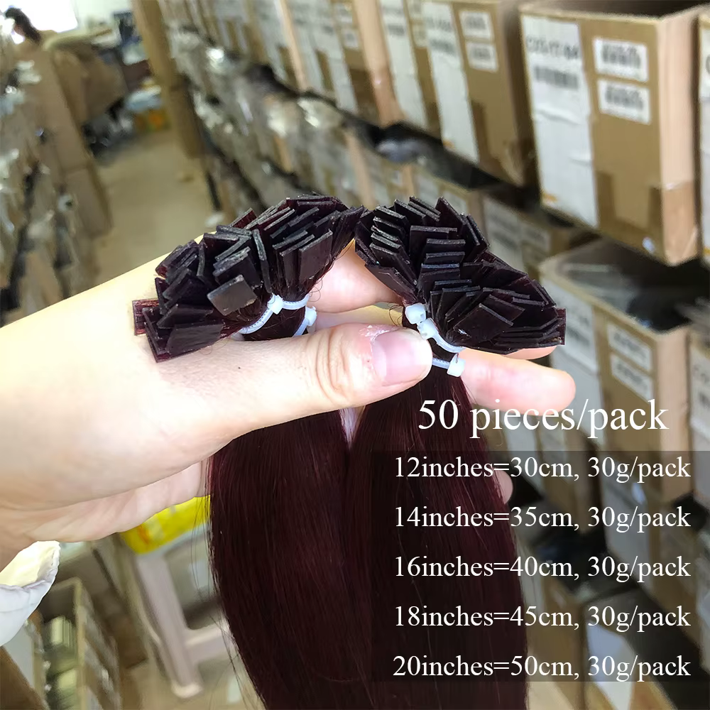 Extensions de cheveux à pointe plate