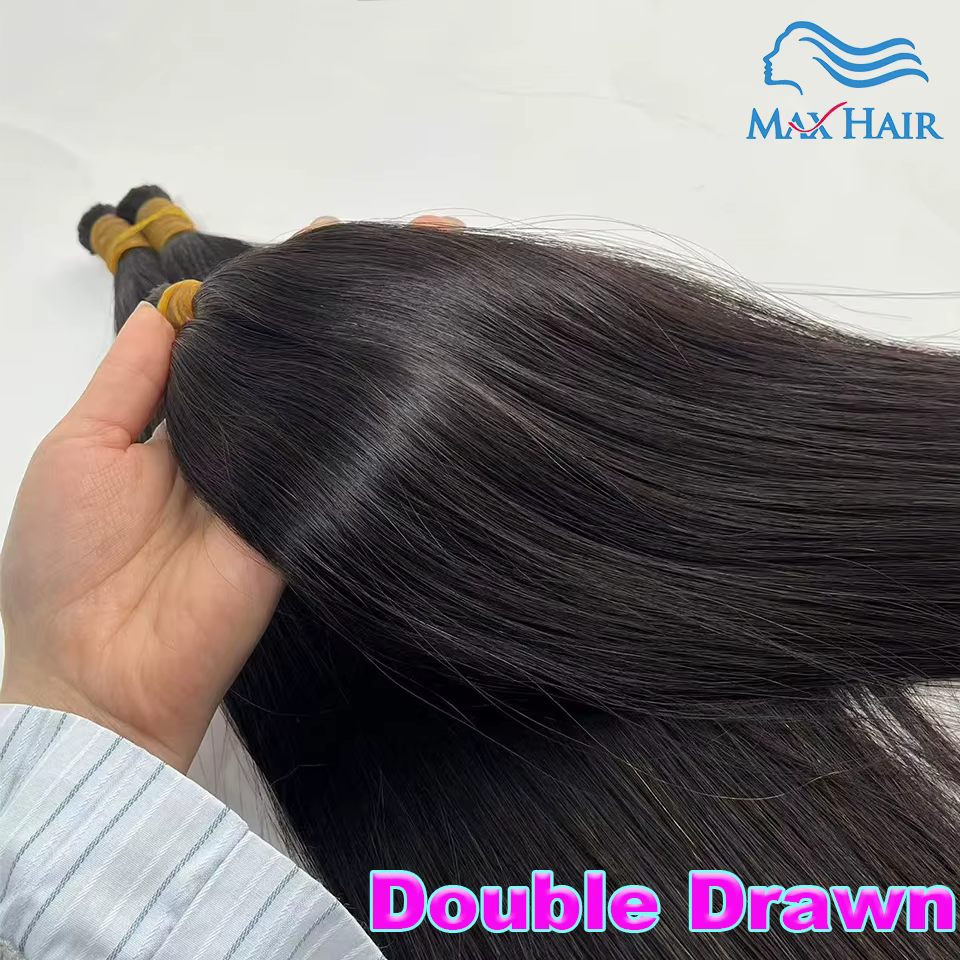 Double dessiné cheveux humains en vrac pour tressage droit Vietnam indien vendeur