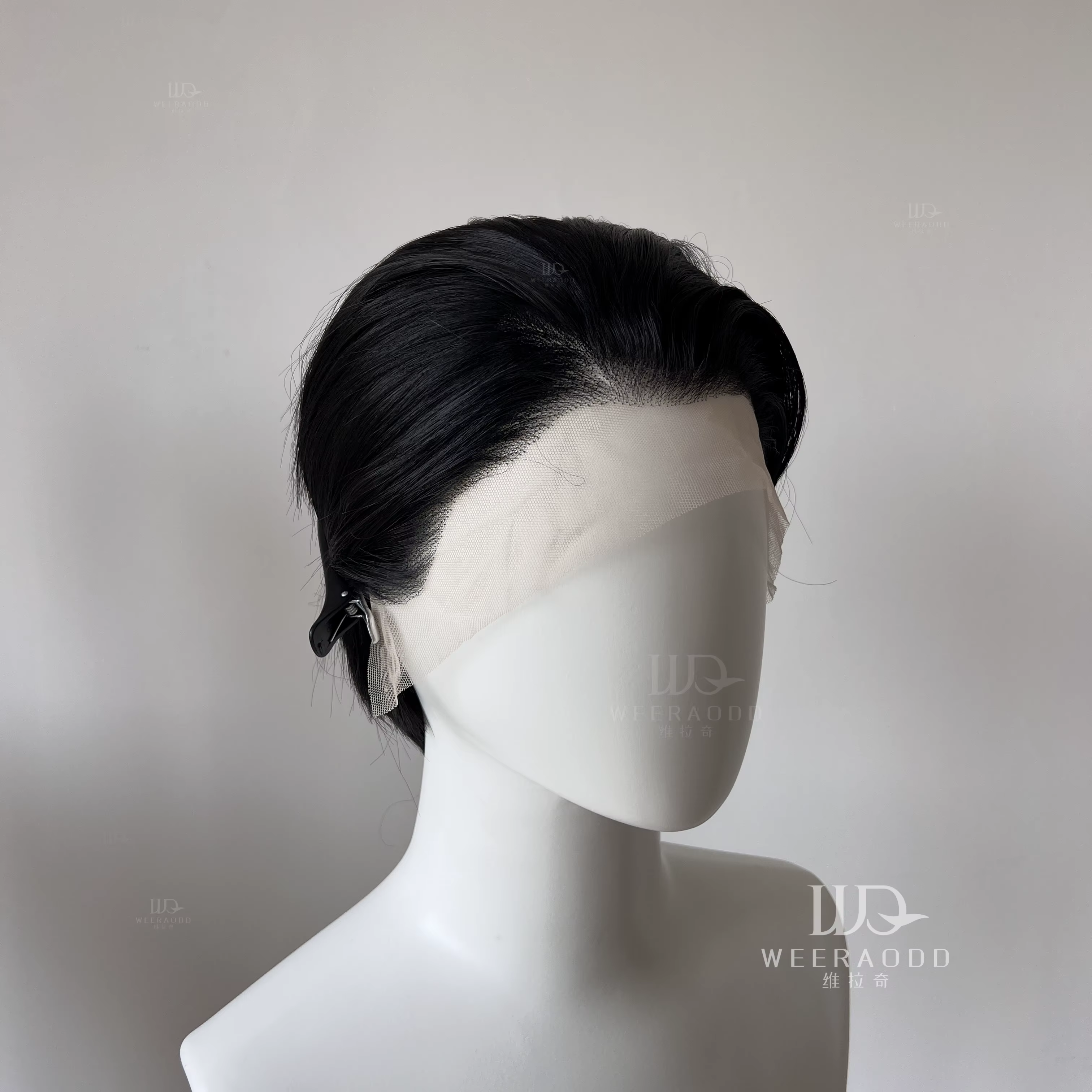 Perruque Lace Front Wig noire pour hommes