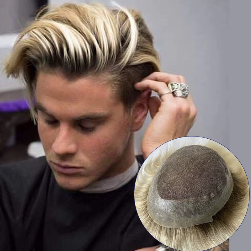 Perruque de prothèse capillaire pour homme