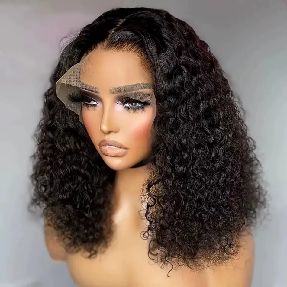 Perruque synthétique courte bouclée caution Bob Cut pour femme