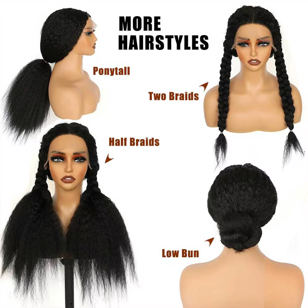 Perruque Lace Frontal Wig naturelle Yaki lisse