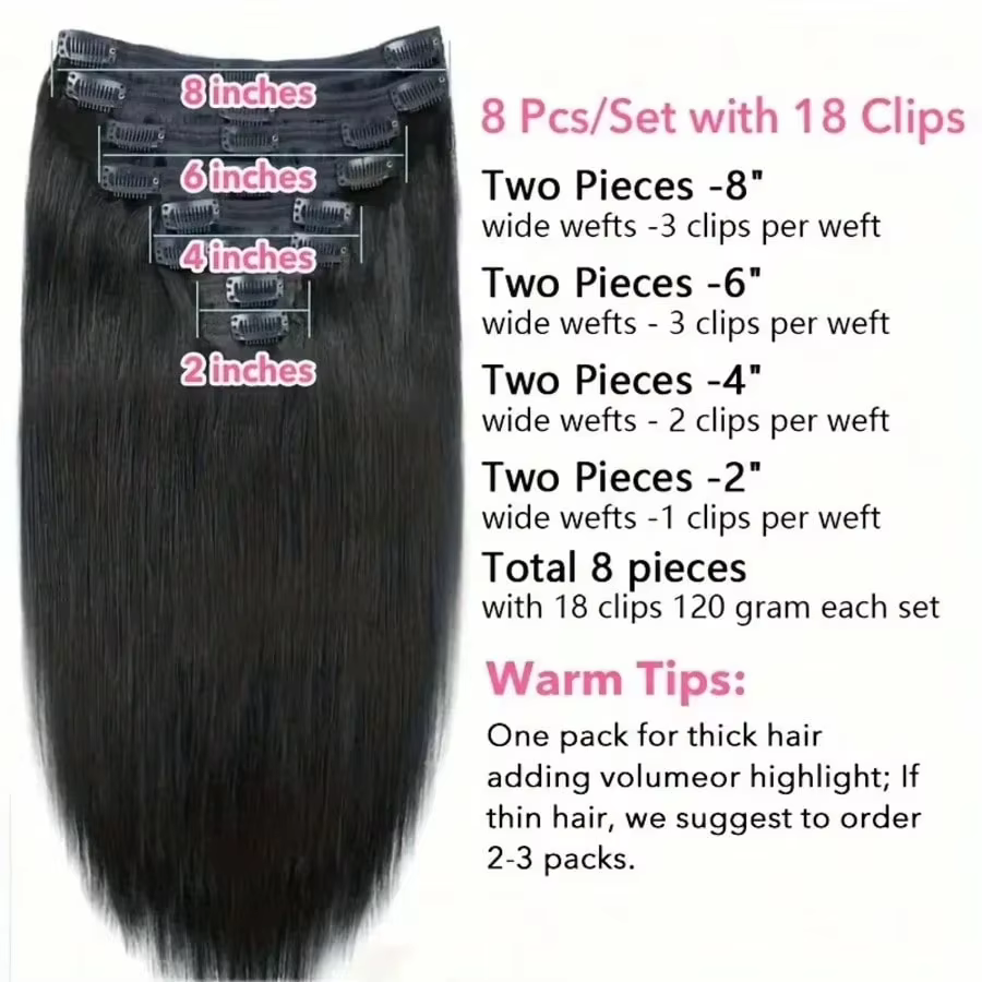 Extensions de cheveux à clipser