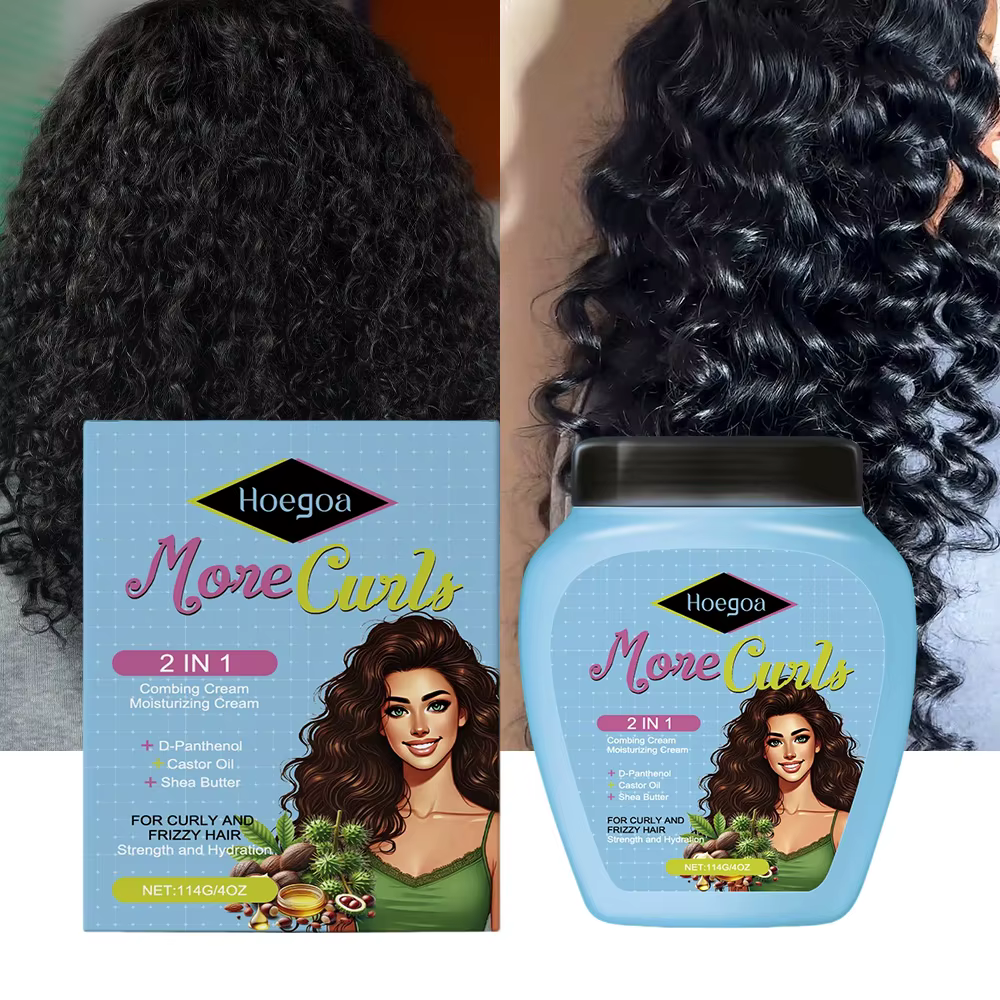 Après-shampooing sans rinçage pour cheveux secs et bouclés