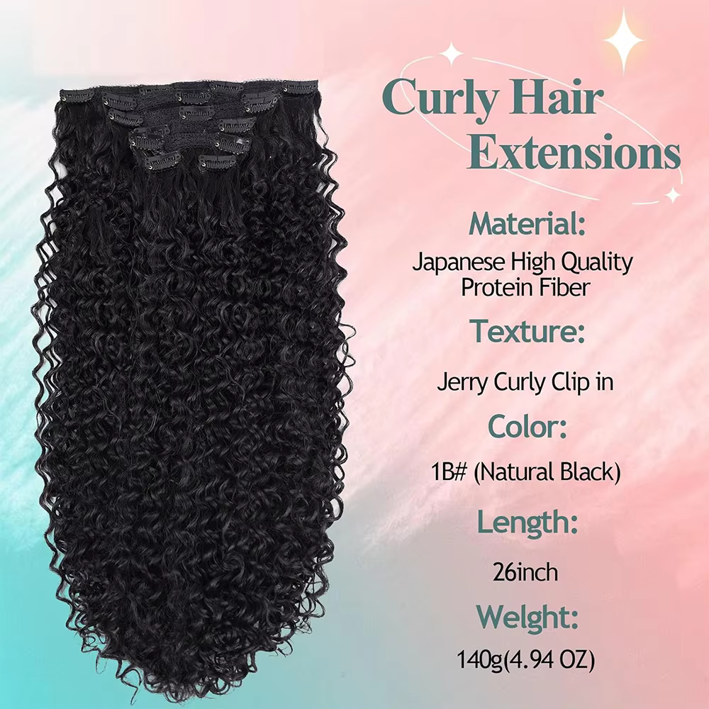 Extensions de cheveux bouclés à clipser pour femmes