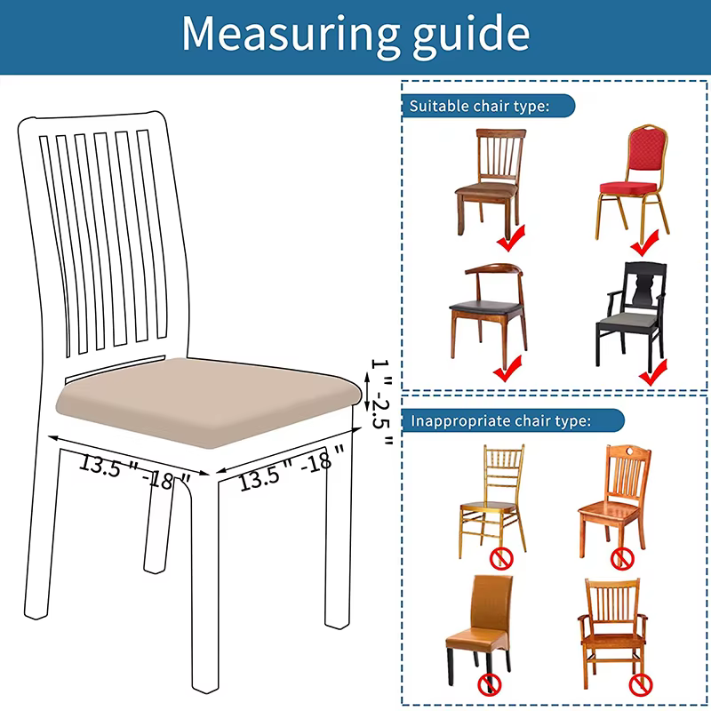 Housse De Coussin De Siège De Chaise Carrée Extensible Avec Fond Élastique Sans Dossier