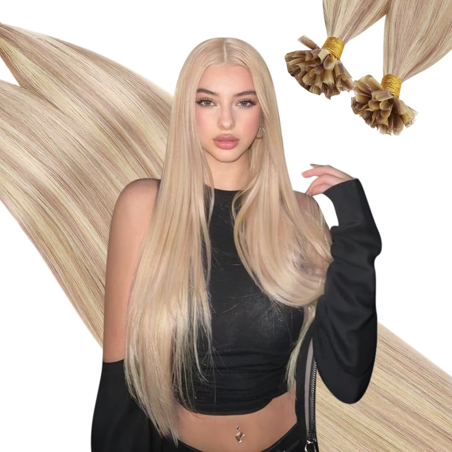 Extensions de cheveux Ugeat U Tip Capsules Kératine Pré-collées
