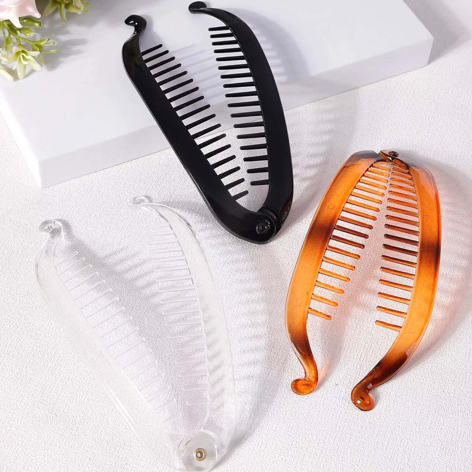 Gels-Pince à cheveux avec peigne torsadé d'orge pour femme et fille