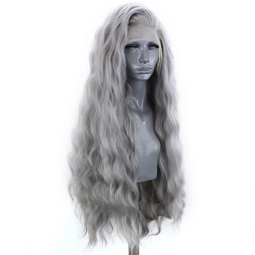 Perruque Lace Front Wig synthétique grise 13x4