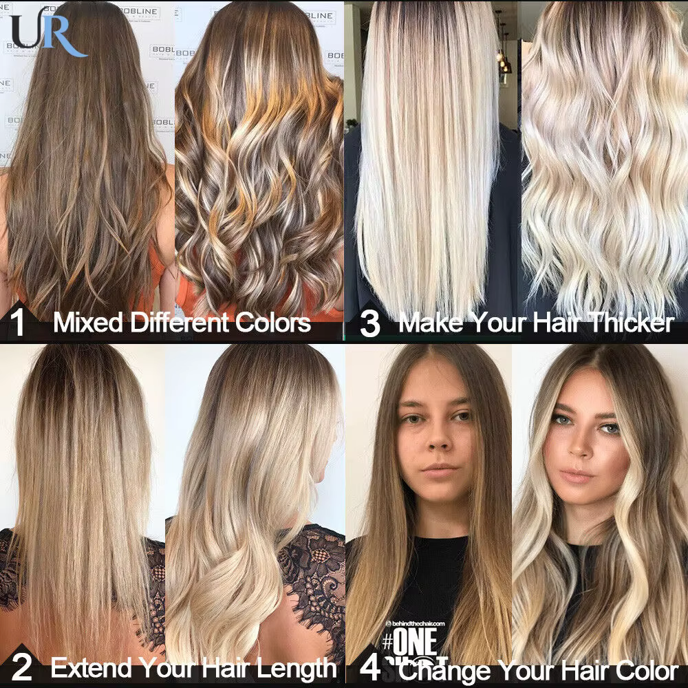 Extensions de cheveux humains à clips