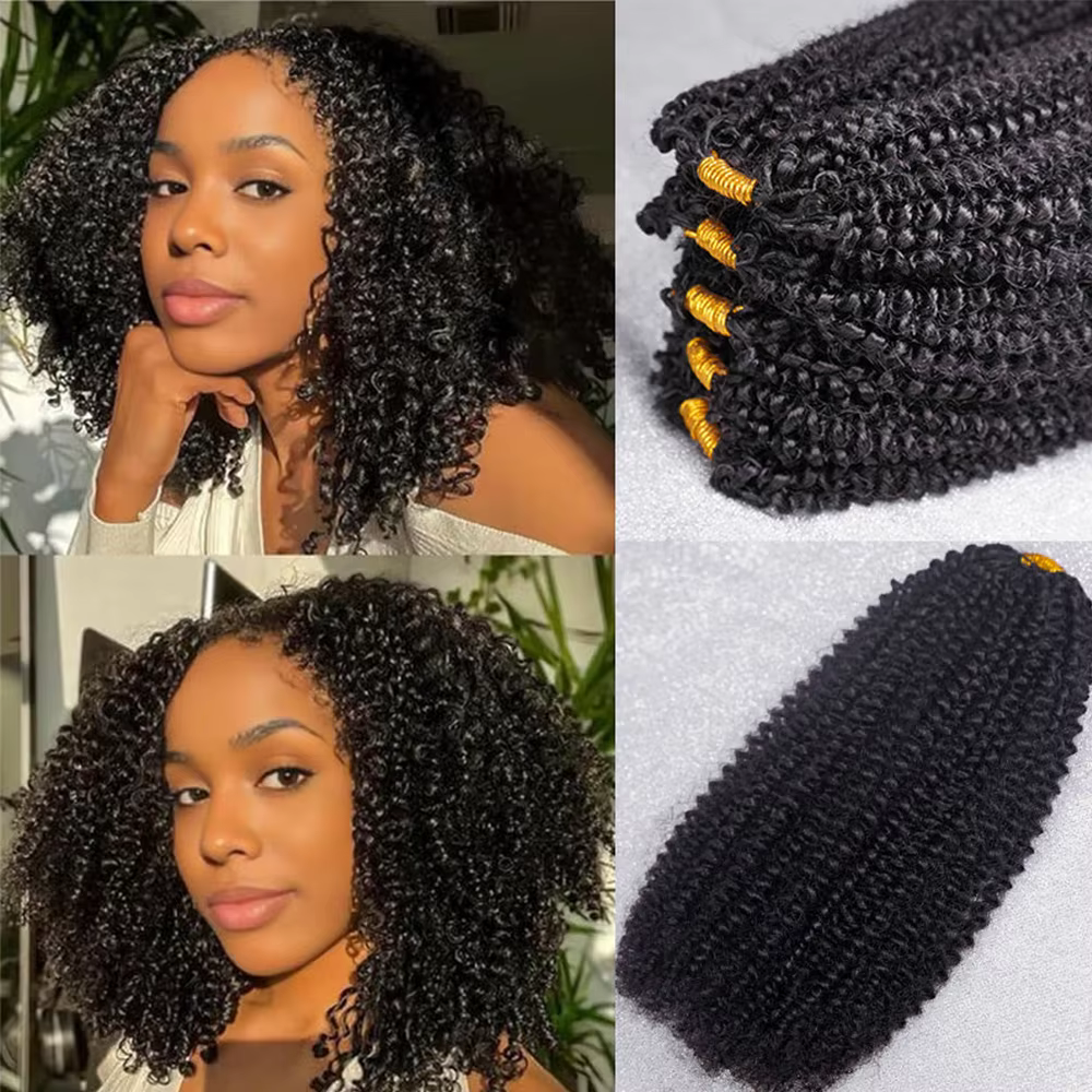 Extensions de cheveux humains bouclés afro de 3e génération