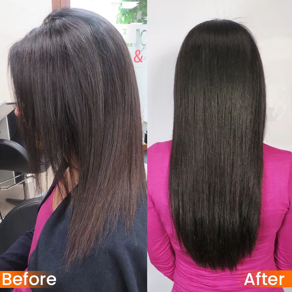 Extensions de cheveux humains Yaki lisses sans couture