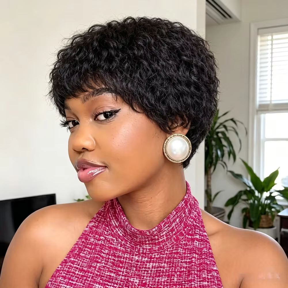 Perruques courtes en cheveux humains