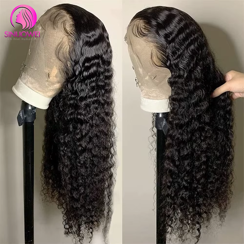Perruque Lace Front Water Wave 13x4 HD Transparente en Cheveux Humains Brésiliens Pré-Pluckée avec Ligne