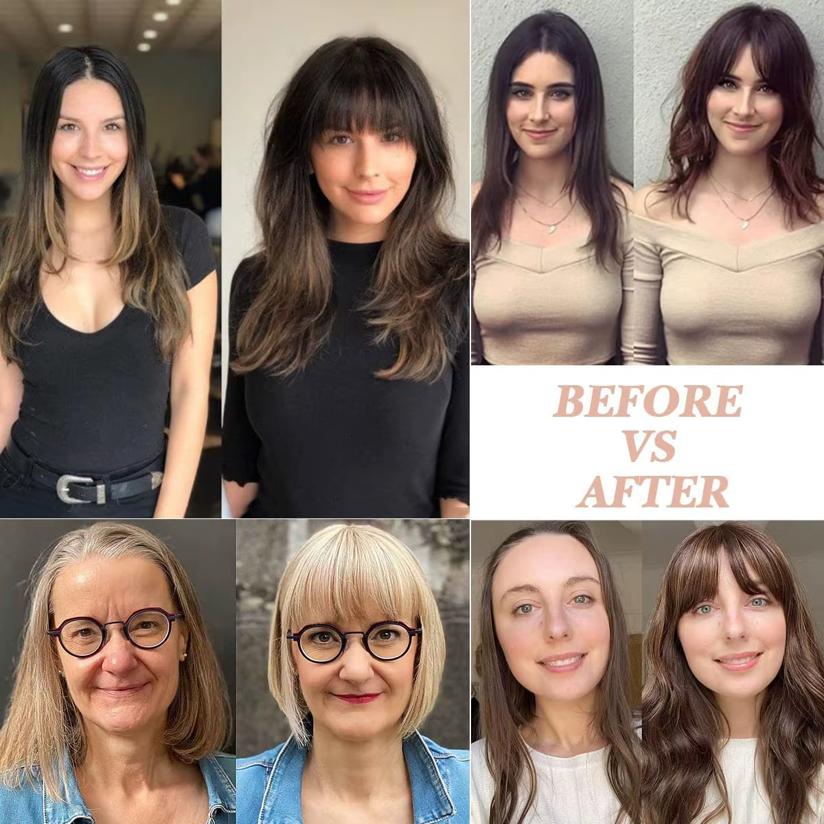 Brun Remy cheveux humains frange naturel droit