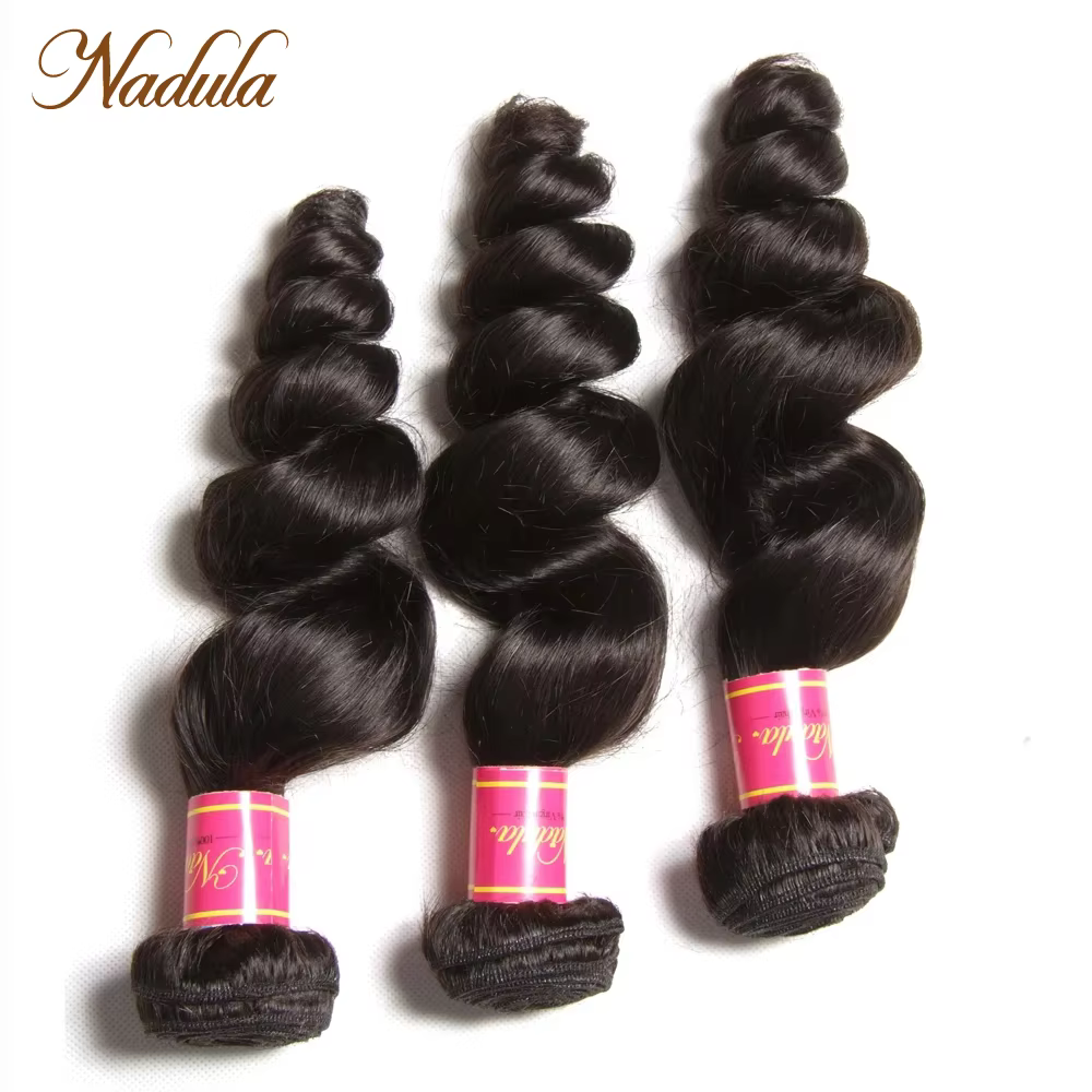 Nadula cheveux 3 pièce/lot brésilien vague lâche paquets 16-26 pouces