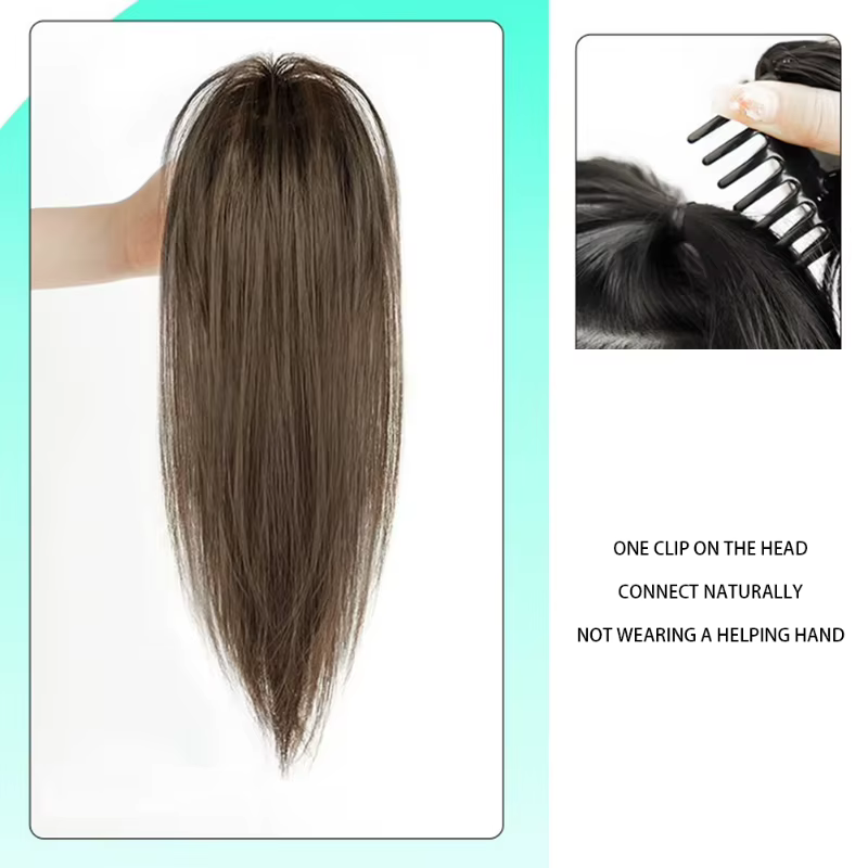 Clip moelleux queue de poney morceau de cheveux longue bouclée ondulée