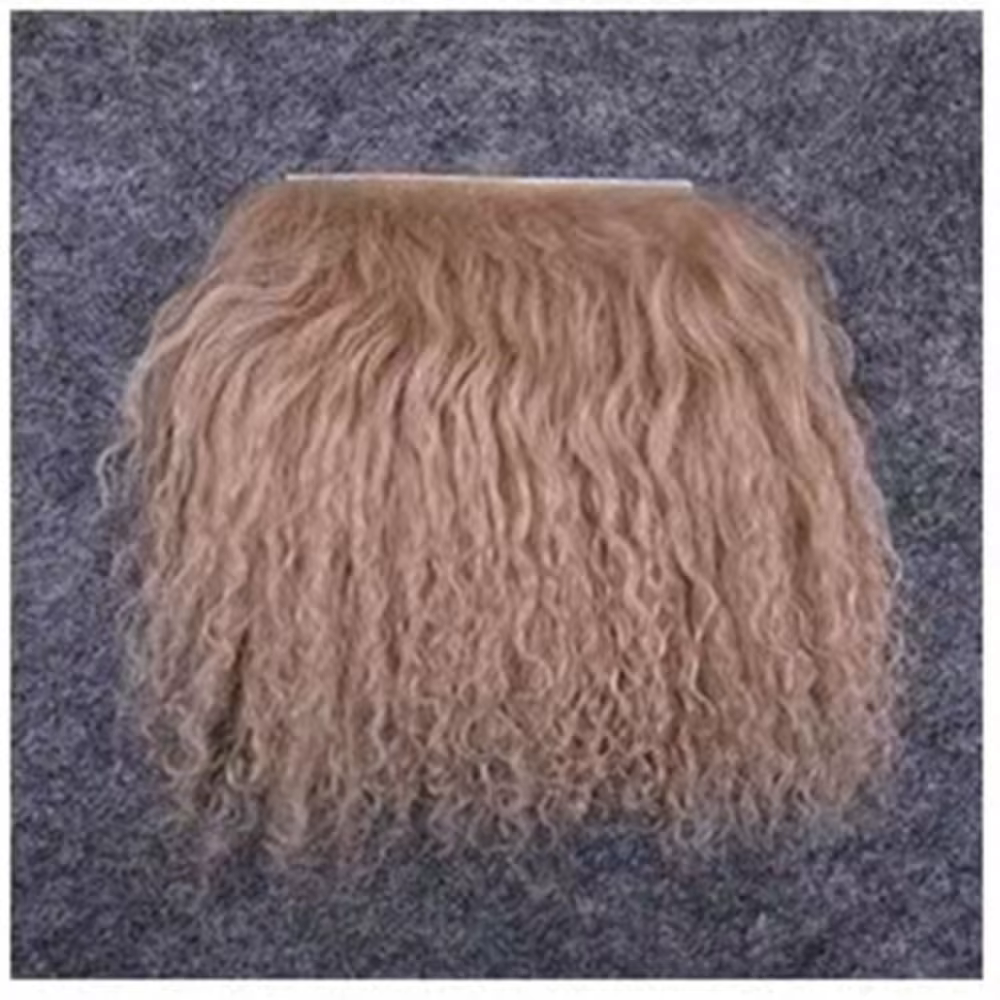 Mignon mongolie fourrure peau de mouton laine Extensions bouclés Texture rangée de cheveux