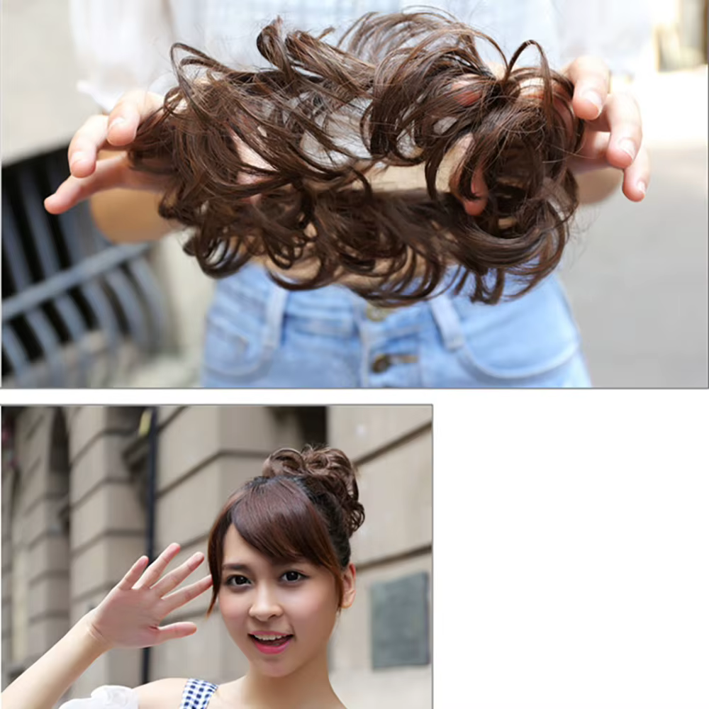 Jeedou cheveux synthétiques Extension de Chignon en désordre ébouriffé Updo bouclés