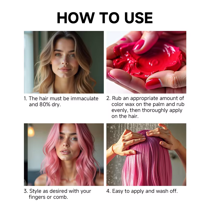 Cire de couleur de cheveux temporaire