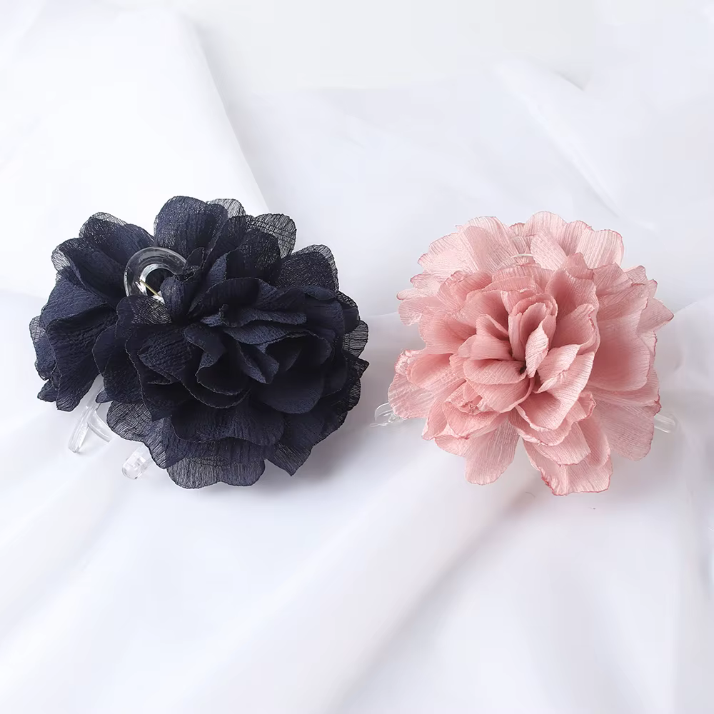 Pinces à cheveux en tissu à grandes fleurs pour femmes et filles