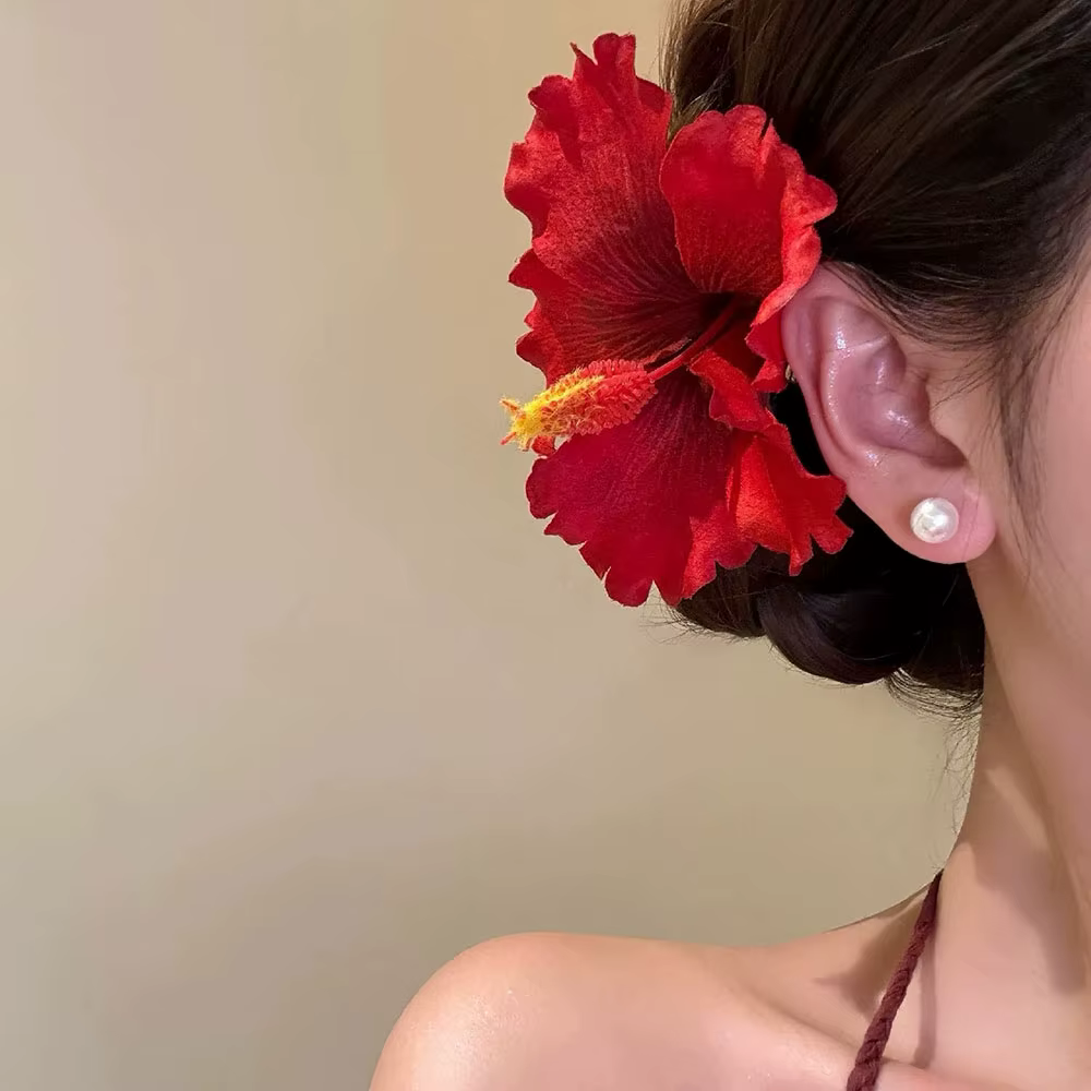Pince à cheveux fleur d'hibiscus